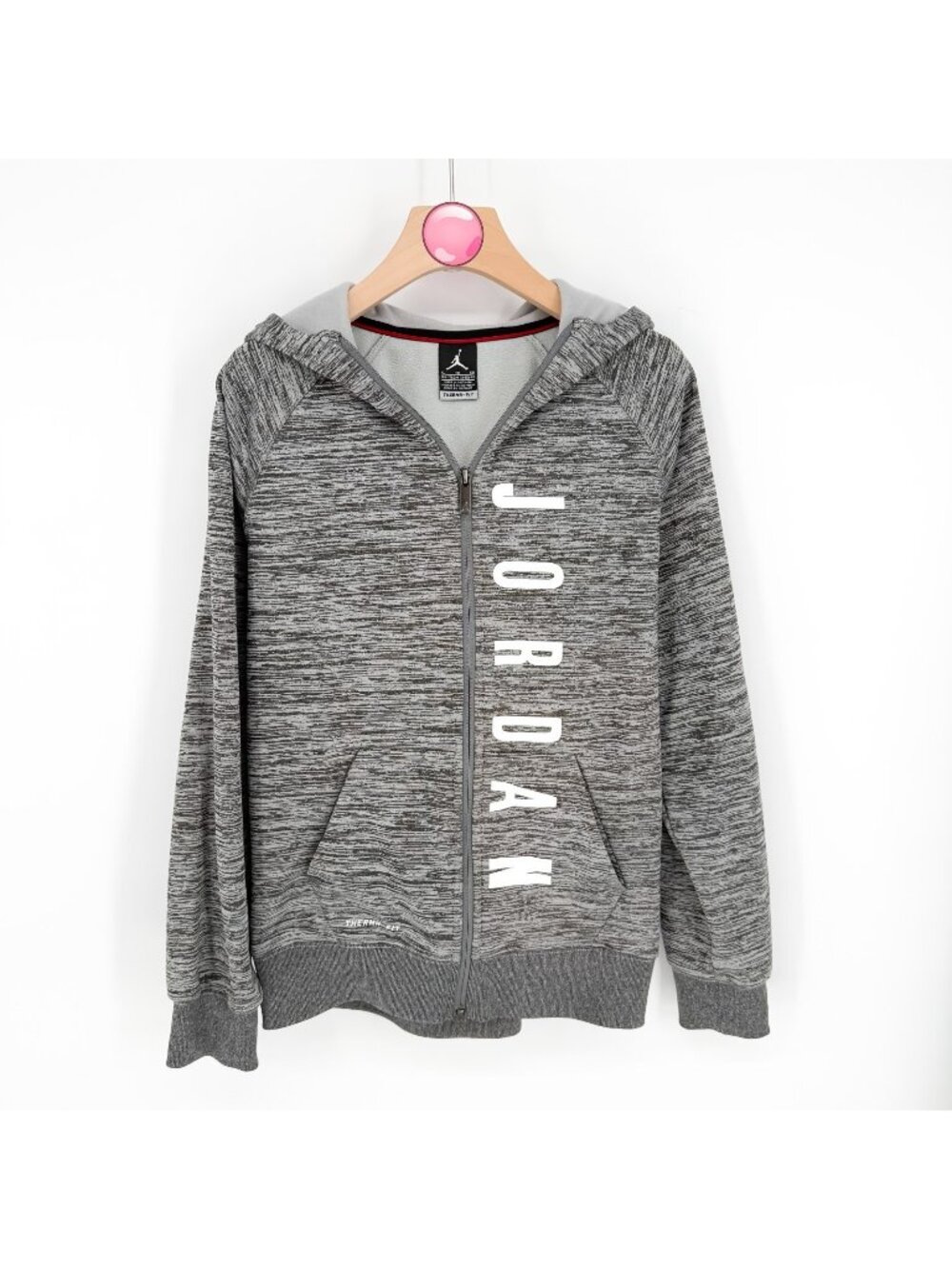 Nike Air Jordan‎ Therma-Fit Youth Size XLarge Zip up Hoodie Sweatshirt Gray